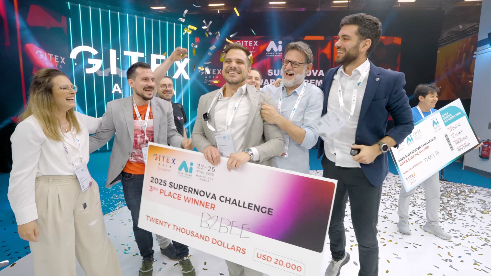 B2Bee team at Singapore startup competition, May 2025